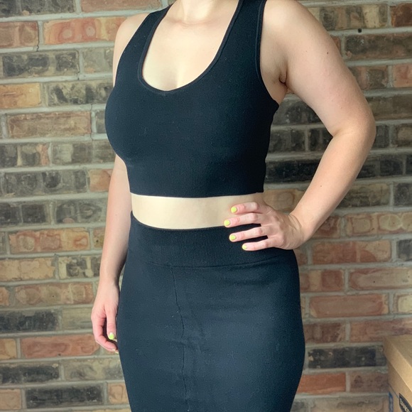 Express Dresses & Skirts - Express Black Crop Top and Skirt